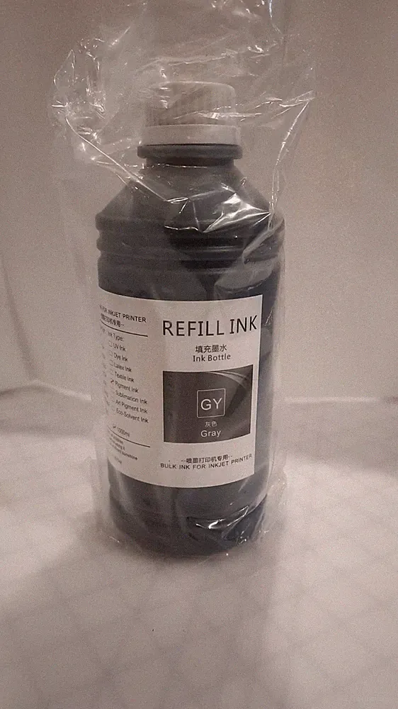 1000mL Pigment Ink Refill Gray for Canon Inkjet & MegaTank Printer Refill