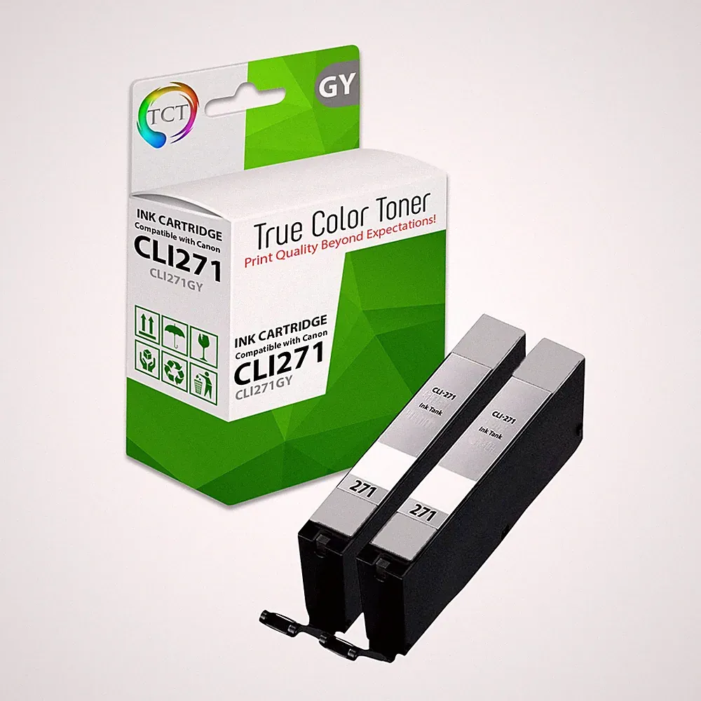 2Pk TCT CLI-271 CLI271 Gray HY For Canon Pixma MG5720 MG6821 Compatible Ink
