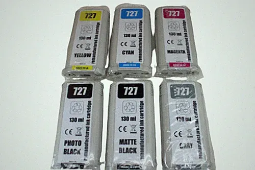 6 Compatible 130ml 727 ink cartridge for HP Designjet T920,930,1530,2500