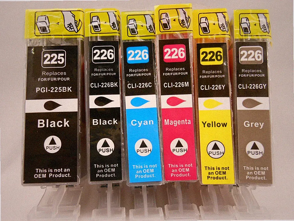 6 Pack Printer Ink Cartridge Combo full Set for Canon Pixma PGI-225 CLI-226