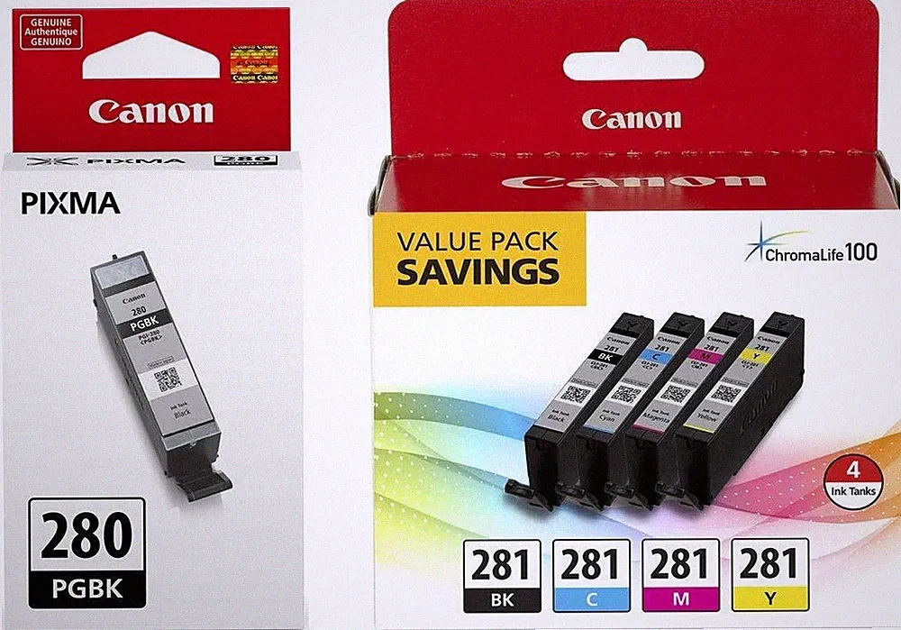 Genuine Canon 280 281 Color Ink Cartridge Combo-Setup for TS8620 TR8322 Printer