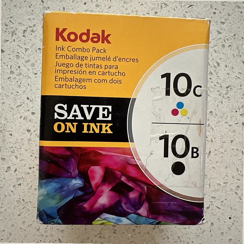 Genuine Kodak Inkjet Printer Ink Combo Pack 10c Multi-Color & 10b Black