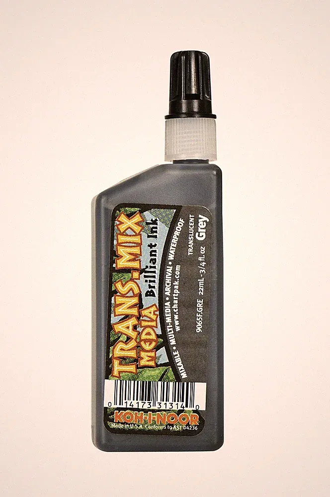 Koh-I-Noor Translucent Mix Media Pigment Ink 0.75 Oz - Grey (9065F.GRE)