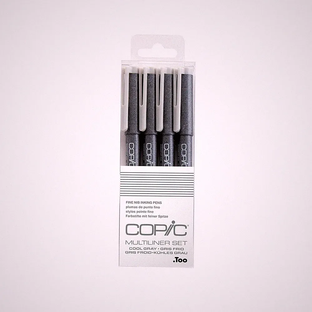 Markers Multiliner Gray Pigment Based Ink 4-Piece Set