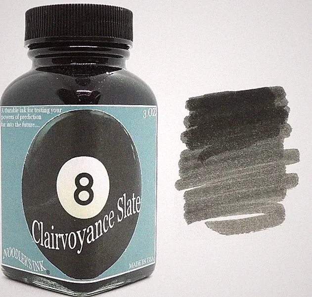 Noodlers Fountain Pen Ink Bottle, Clairvoyance Slate, Bulletproof Grey